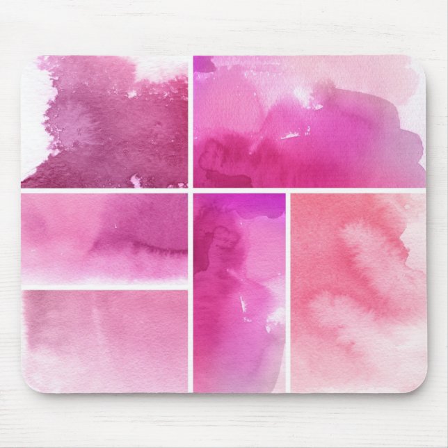 Set of watercolor abstract hand painted 3 mouse pad (Front)