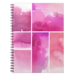 Set of watercolor abstract hand painted 3 notebook