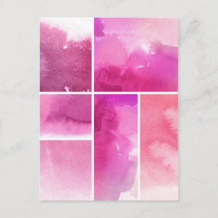 Set of watercolor abstract hand painted 3 postcard