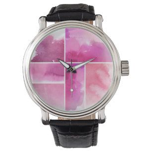 Set of watercolor abstract hand painted 3 watch