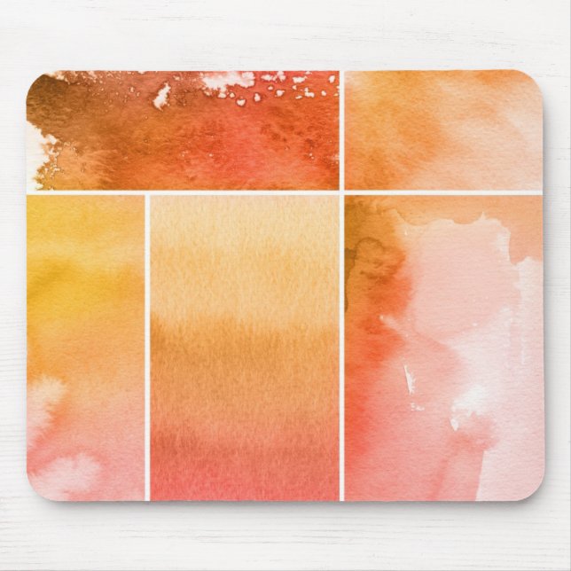Set of watercolor abstract hand painted 4 mouse pad (Front)