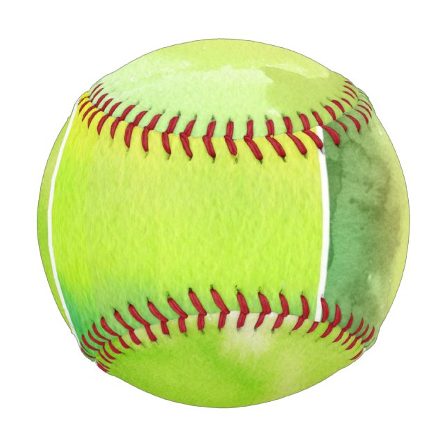 Set of watercolor abstract hand painted baseball (Front)