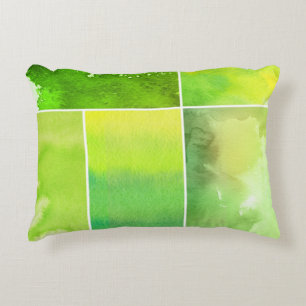 Set of watercolor abstract hand painted decorative pillow