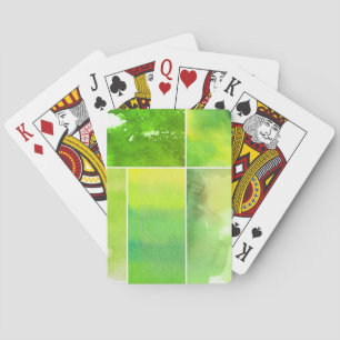Set of watercolor abstract hand painted playing cards