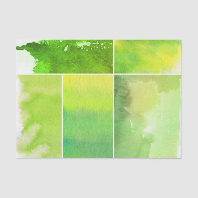 Set of watercolor abstract hand painted tissue paper (Front)