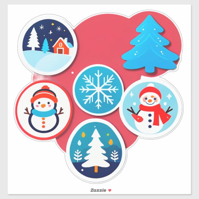 Set of Whimsical Christmas Winter Holiday (Sheet)