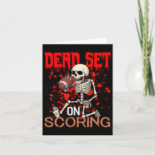 Set On Scoring Skeleton Football Player Halloween Card