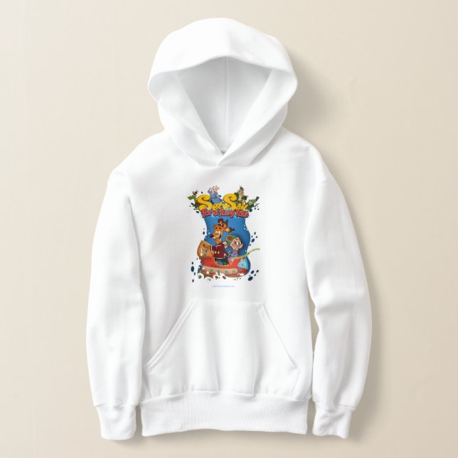 Set Sail for a Funny Tale Girl's Pullover Hoodie (Laydown)
