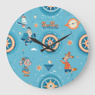 Set Sail for a Funny Tale wrap Large Clock
