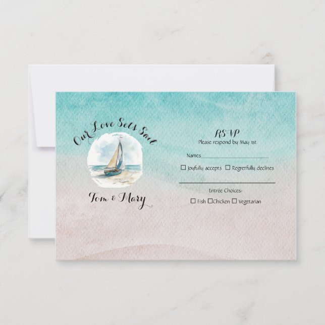 Set Sail Wedding RSVP  (Front)