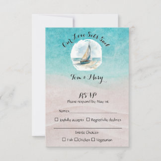 Set Sail Wedding RSVP  Card