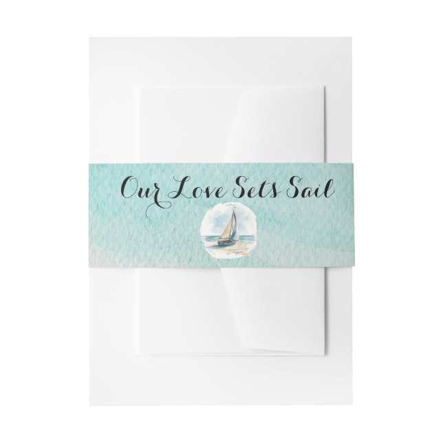 Set Sail Wedding RSVP  Invitation Belly Band (Front Example)