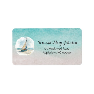 Set Sail Wedding Save the Date   Label