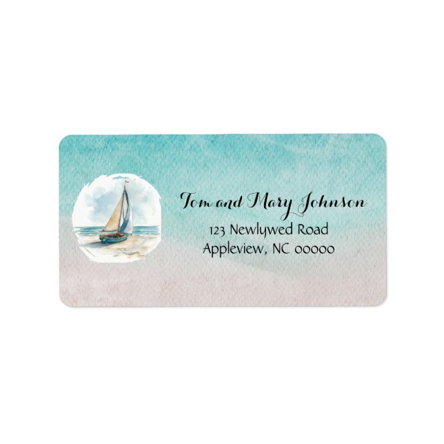 Set Sail Wedding Save the Date   Label (Front)