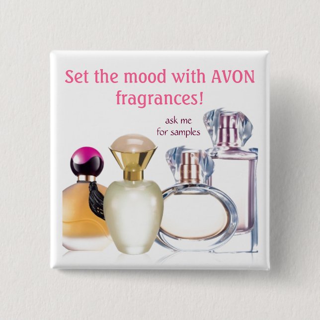 Set the Mood~AVON Fragrances 2 Inch Square Button (Front)