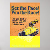 Set the Pace Win the Race Vintage Motor Racing Car