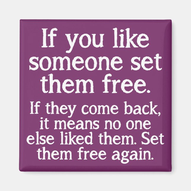Set Them Free Funny Fridge Magnet Refrigerator (Front)