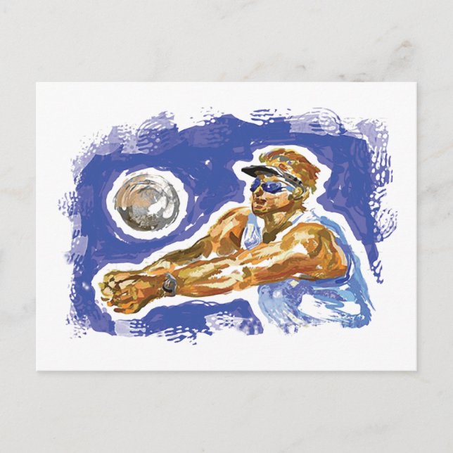 Set Up Volleyball Postcard (Front)