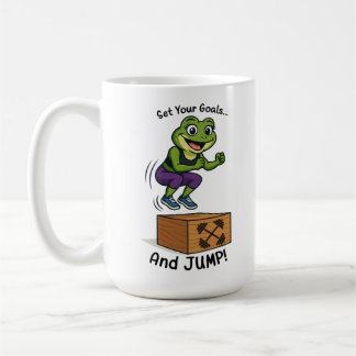 Set Your Goals and Jump – Female Frog Workout Coffee Mug