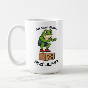 Set Your Goals And Jump - Male Frog Box Jump Coffee Mug