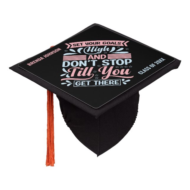 Set Your Goals High Graduation Cap Topper (Angled)