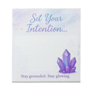 Set Your Intention Crystal-Themed Pastel Notepad