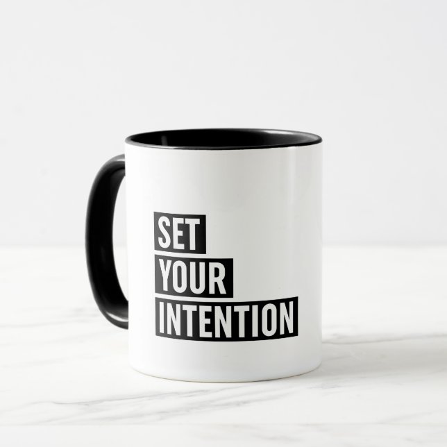 Set Your Intention Typography Mug (Front Left)