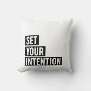 Set Your Intention Typography Throw Pillow
