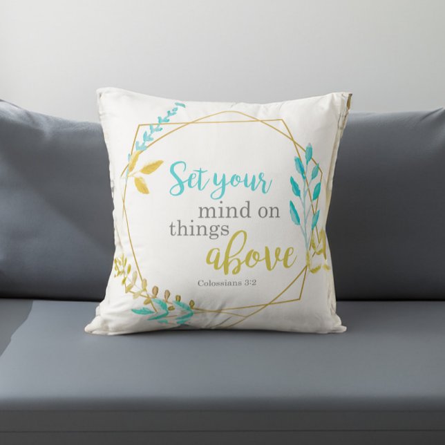Set your mind on things above Christian chic Bible Throw Pillow (Creator Uploaded)