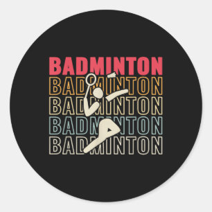 Setback Game Shuttle Sport Badminton Retro For Men Classic Round Sticker