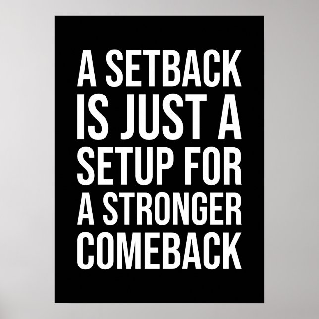 Setback vs Comeback - Success Motivational Poster (Front)