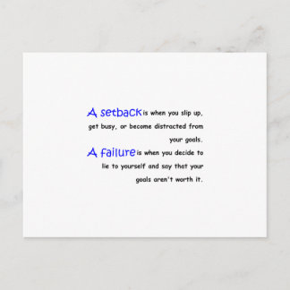 Setback Vs. Failure Postcard