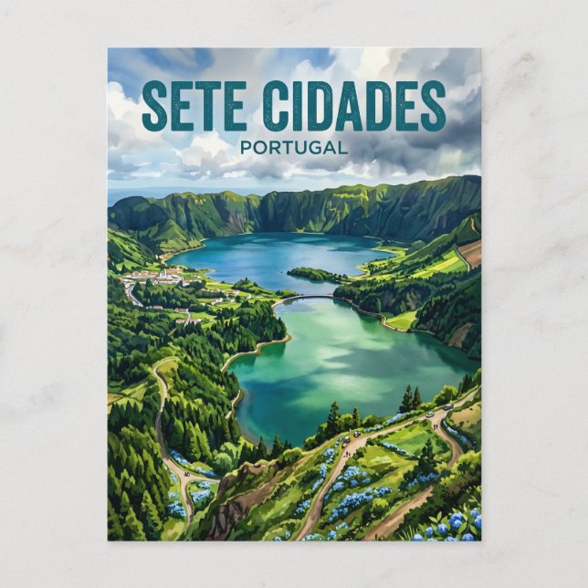Sete Cidades Portugal Postcard (Front)