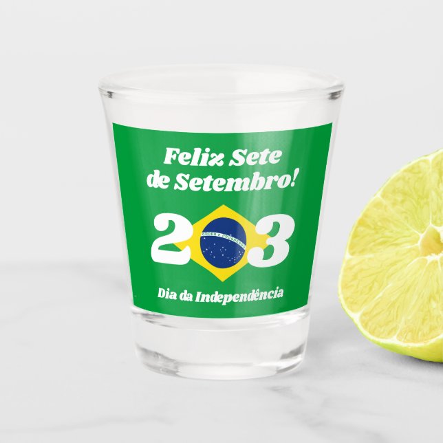 Sete de Setembro Independence Day Brazil Flag Shot Glass (Front)