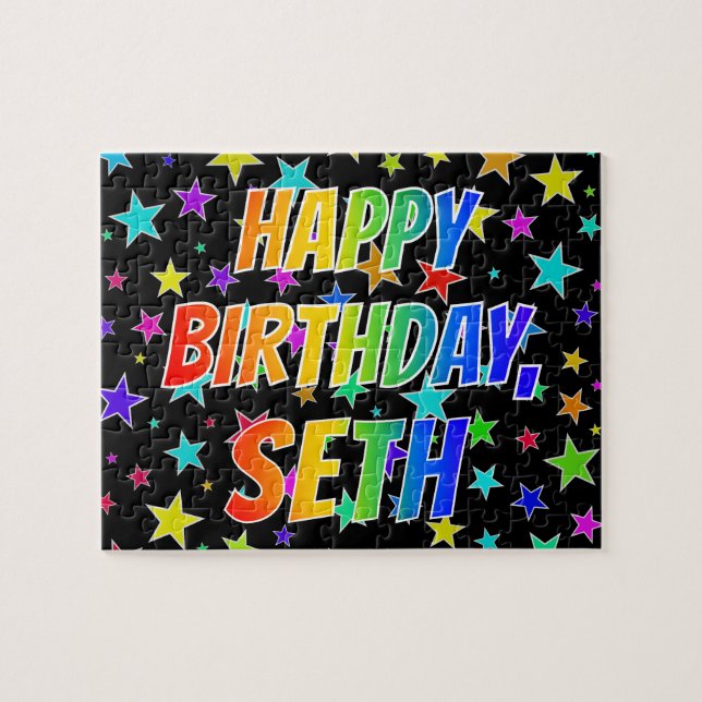 "SETH" First Name, Fun "HAPPY BIRTHDAY" Jigsaw Puzzle (Horizontal)