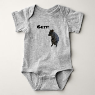 Seth Name With Aussie Quokka, Baby Bodysuit