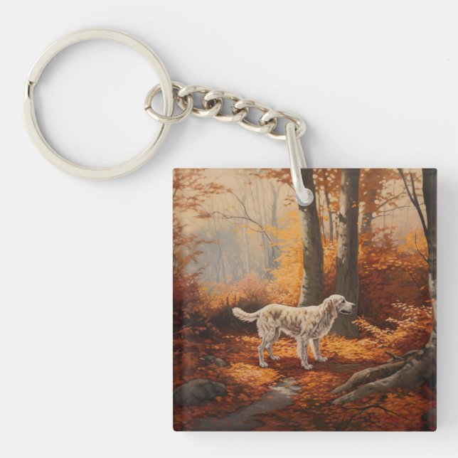 Setter anglais en automne Leaves Fall Inspire (Devant)