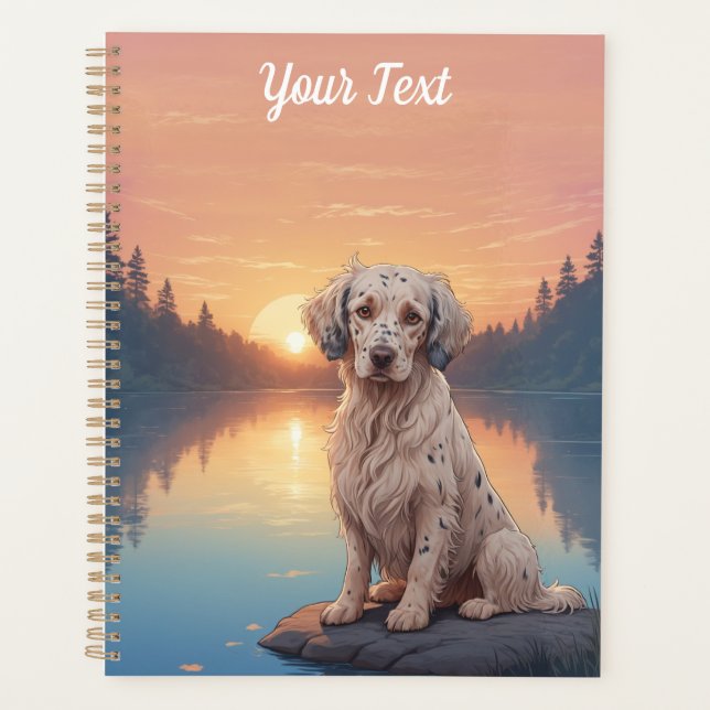 Setter anglais par lac (Devant)