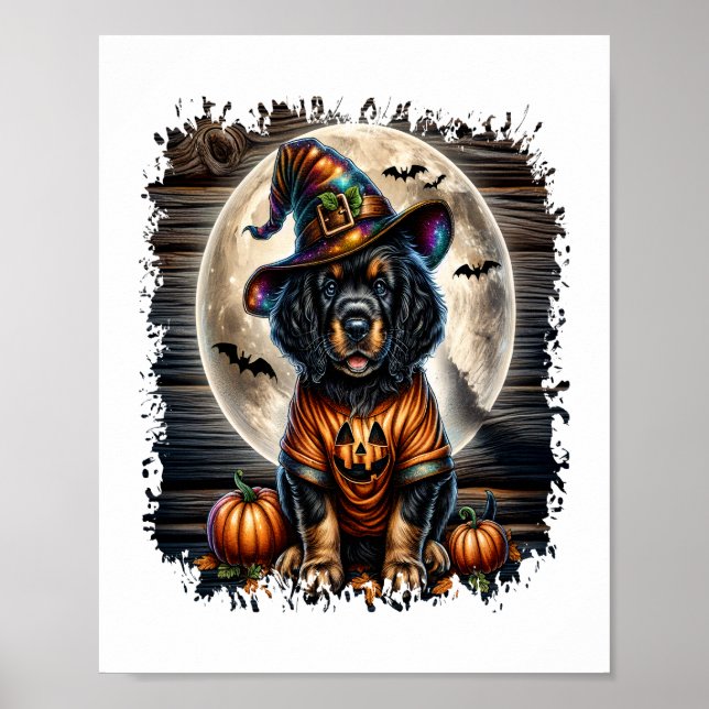 Setter Dog Halloween Square Poster (Front)