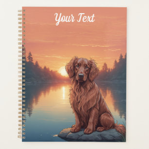 Setter irlandais par lac