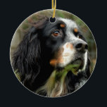 Setter Love Ceramic Ornament<br><div class="desc">My Llewellyn Setter named Radar,  a very loving dog,  photo by SMB Photography</div>