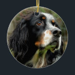 Setter Love Ceramic Ornament<br><div class="desc">My Llewellyn Setter named Radar,  a very loving dog,  photo by SMB Photography</div>