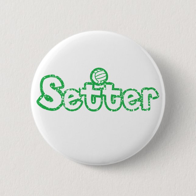 Setter Volleyball 2 Inch Round Button (Front)
