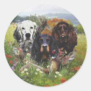 Setters Family  Classic Round Sticker