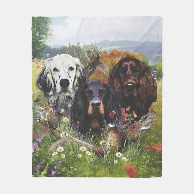 Setters Family  Fleece Blanket (Front)