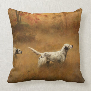Setters in a Field by Percival Leonard Rosseau Throw Pillow