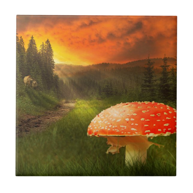 Setting Autumn Sun. Tile (Front)