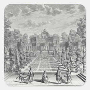 Setting for an opera in a garden, from 'Architectu Square Sticker