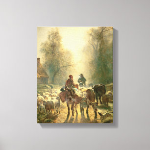 Setting off For Market Canvas Print
