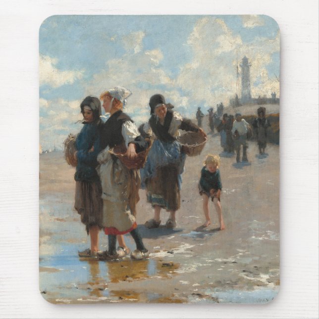 Setting Out to Fish by John Singer Sargent Mouse Pad (Front)
